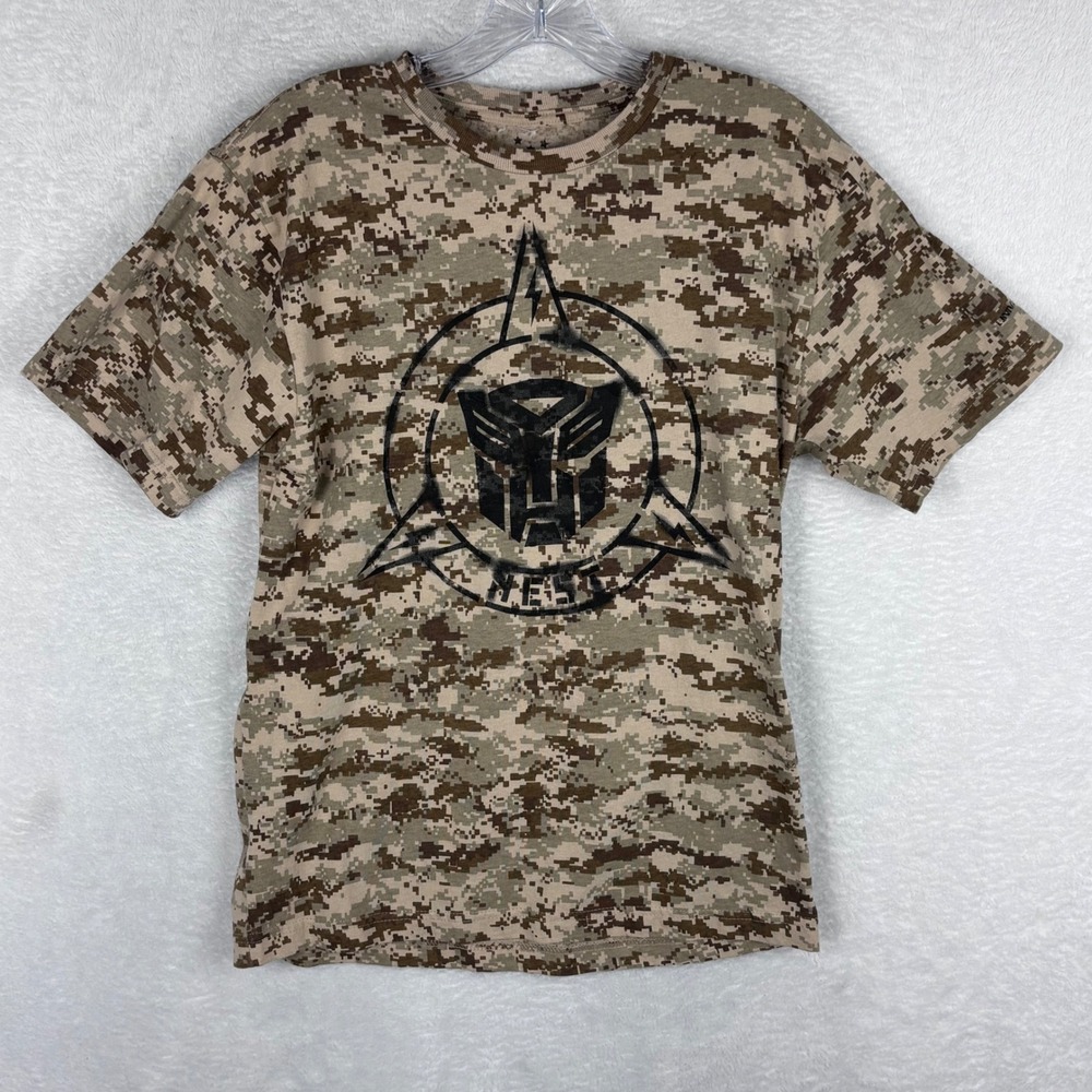 Universal Studios Transformers‎ Camo T-Shirt Graphic Print Short Sleeve M
